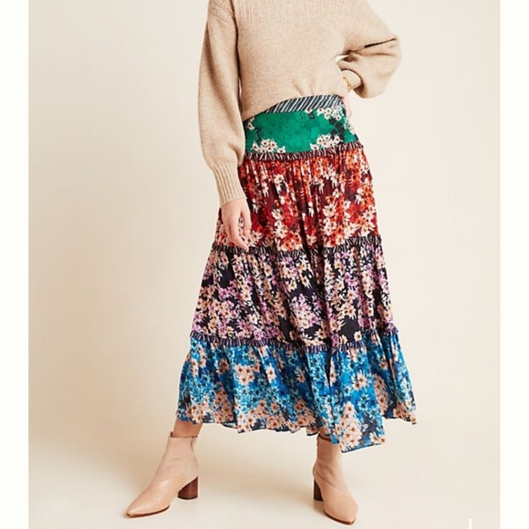 tiered maxi skirt anthropologie